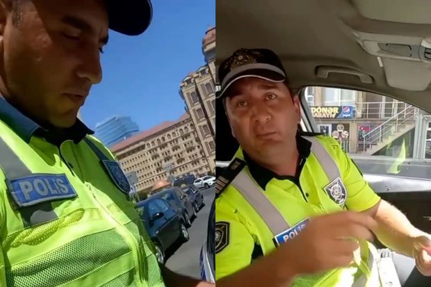 Bakıda yol polisi ilə “rüşvət söhbəti”: “Sən verdin, mən almadım...”