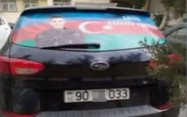 Yol polisi şəhidin şəklini bacısının maşınından qopardı